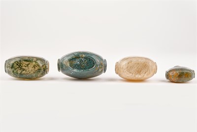 Lot 89 - Group of Four Chinese Agate Snuff Bottles Qing...