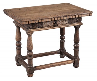 Lot 615 - English Walnut Joined Stool with Drawer 17th...