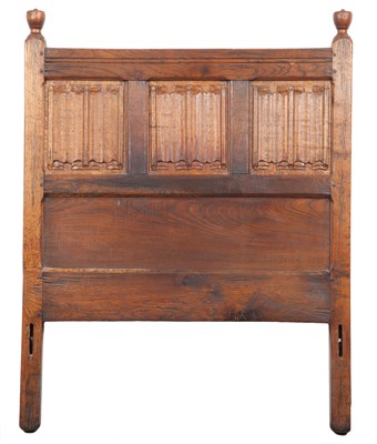 Lot 605 - English Oak Joined Half-Headed Bedstead...