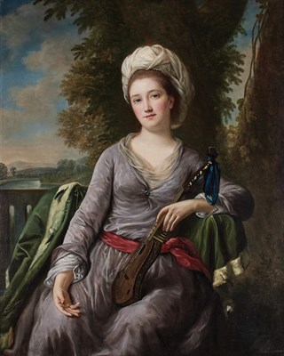Lot 40 - English School 18th Century A Lady Holding a...