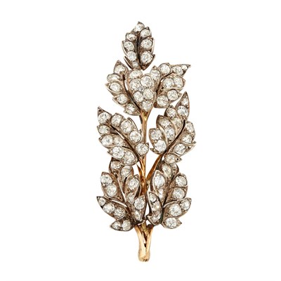 Lot 87 - Antique Silver, Gold and Diamond Brooch
