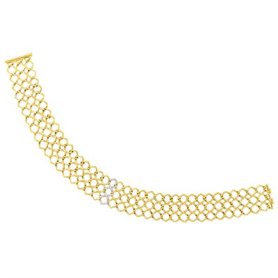 Lot 364 - Gold, Platinum and Diamond Choker Necklace, Tiffany & Co., Paloma Picasso