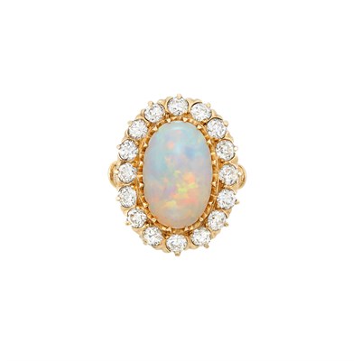 Lot 583 - Gold, Opal and Diamond Ring