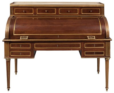 Lot 227 - Louis XVI Style Brass Mounted Mahogany Bureau...