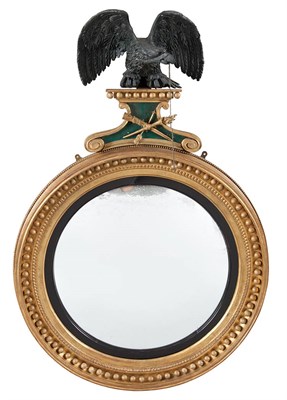 Lot 561 - Regency Giltwood and Part Painted Convex...