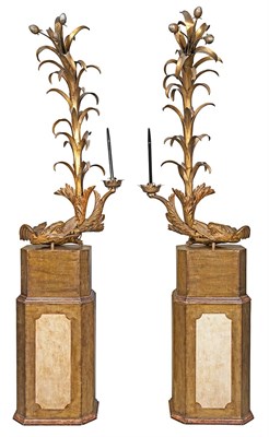 Lot 463 - Pair of Continental Giltwood and Gilt-Metal...