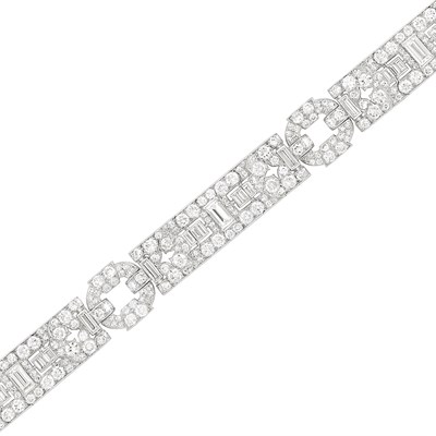 Lot 397 - Platinum and Diamond Bracelet