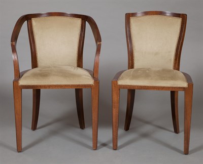 Lot 394 - Set of Ten Louis Cane Upholstered Oak Dining...
