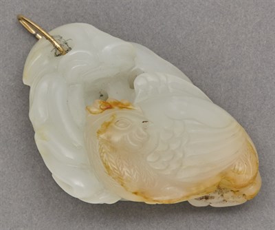 Lot 153 - Chinese White Jade Figure of a Rooster 19th...
