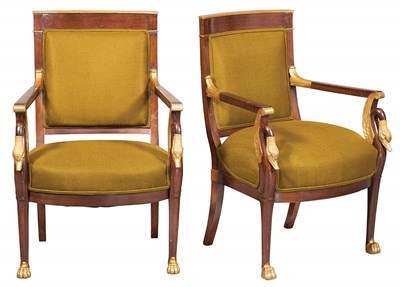 Lot 451 - Pair of Empire Gilt-Metal Mounted Mahogany and...