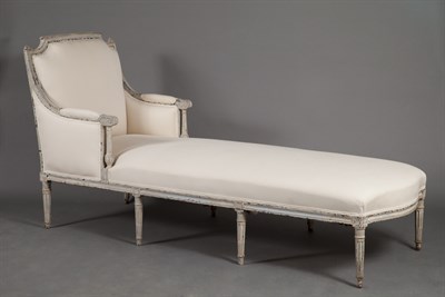 Lot 215 - Louis XVI Style Painted Chaise Longue The...