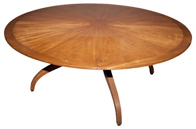 Lot 419 - Circular Fruitwood Dining Table With Sunburst...