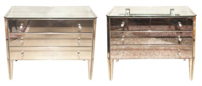 Lot 336 - Pair of Art Moderne Style Mirrored Chests of...
