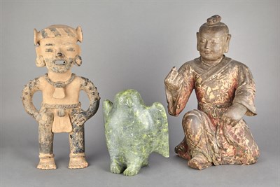 Lot 183 - Group of Three Ethnographic Figures Height of...
