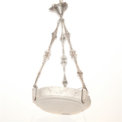 Lot 458 - Art Deco Style Silvered Metal and Glass...