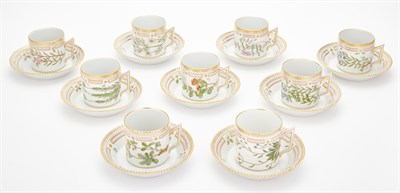 Lot 426 - Set of Nine Royal Copenhagen Flora Danica...