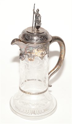 Lot 490 - Victorian Silver Mounted Etched Glass Claret...