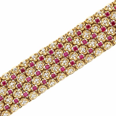 Lot 191 - Gold, Ruby and Diamond Bracelet