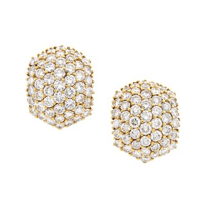 Lot 292 - Pair of Platinum, Gold and Diamond Earrings