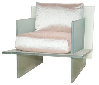 Lot 117 - Mid Century Modern Frosted Glass Armchair