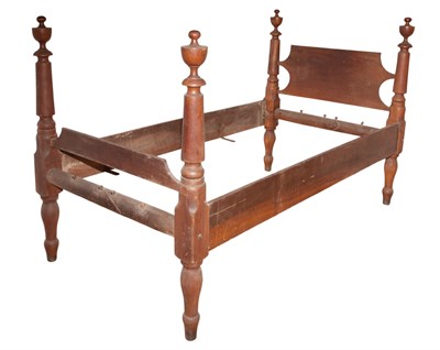Lot 124 - American Classical Stained Wood Twin Bed...