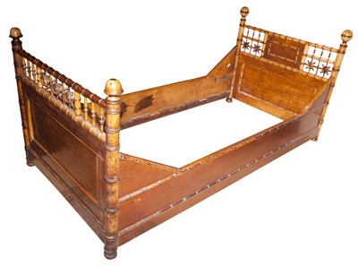 Lot 134 - Faux Bamboo Twin Bedstead Height 36 inches,...