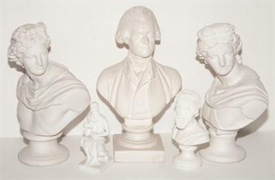 Lot 138 - Four Composition Figural Busts Height of...