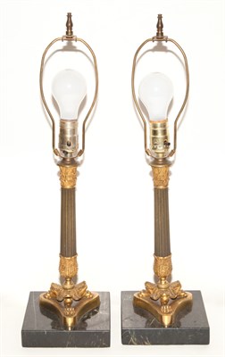 Lot 144 - Pair of Empire Style Gilt-Metal and Marble...