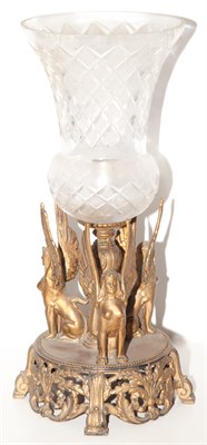 Lot 179 - Egyptian Revival Style Gilt-Metal and Glass...