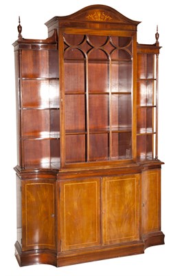 Lot 204 - George III Style Inlaid Mahogany Bookcase...
