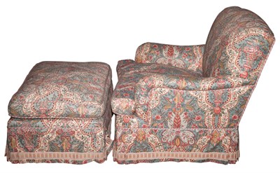 Lot 225 - Upholstered Club Chair and Ottoman
