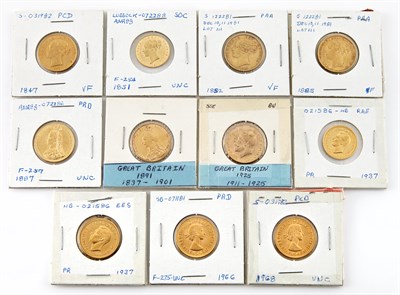 Lot 1085 - Great Britain Group of Gold Sovereigns Lot of...
