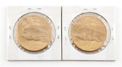 Lot 1169 - United States Two $20 St. Gaudens Two coins...