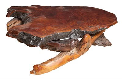 Lot 378 - Mid-Century Natural Wood Stump Low Table...