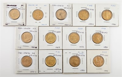 Lot 1082 - Great Britain Gold Sovereigns Group of...
