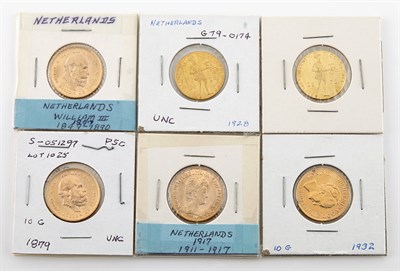 Lot 1095 - Netherlands Gold Coin Group Lot of six gold...