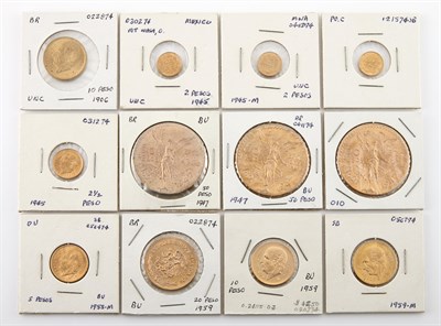 Lot 1092 - Mexico Group of Gold Coins Group of twelve...