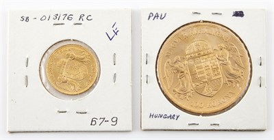 Lot 1091 - Hungary Two Gold Coins Two select coins being...
