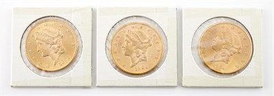Lot 1154 - United States Three $20 Liberty Three Almost...
