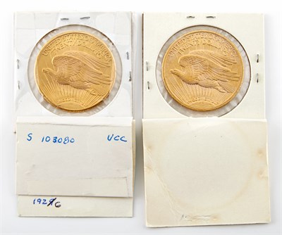 Lot 1168 - United States Two $20 St. Gaudens Two coins...