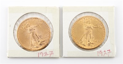Lot 1170 - United States Two 1927 $20 St. Gaudens Two...