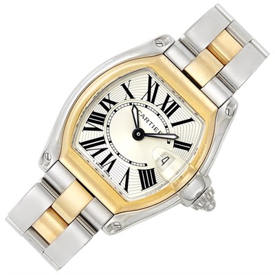 Lot 382 - Stainless Steel and Gold 'Roadster' Wristwatch, Cartier