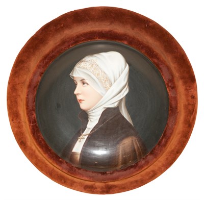 Lot 602 - Portrait of a Woman Painted on Porcelain...