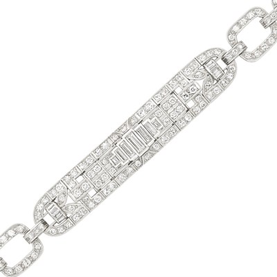 Lot 479 - Platinum and Diamond Bracelet