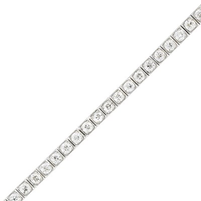 Lot 734 - Platinum and Diamond Straightline Bracelet, Marcus & Co.
