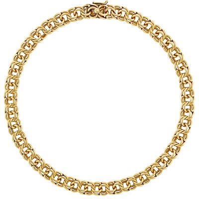 Lot 399 - Gold Curb Link Necklace