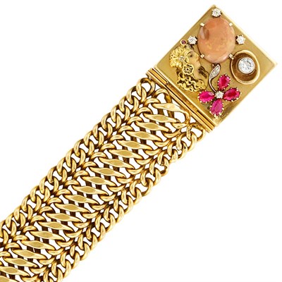 Lot 238 - Gold, Gem-Set and Diamond Bracelet