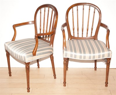 Lot 248 - Pair of George III Mahogany Open Armchairs