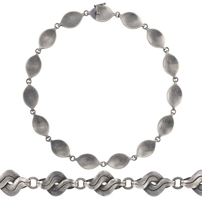 Lot 520 - Sterling Silver Necklace, Georg Jensen, and Bracelet, William Spratling