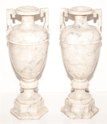 Lot 265 - Pair of Neoclassical Style Marble Urns Height...